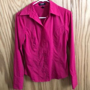 Hot pink button down shirt
